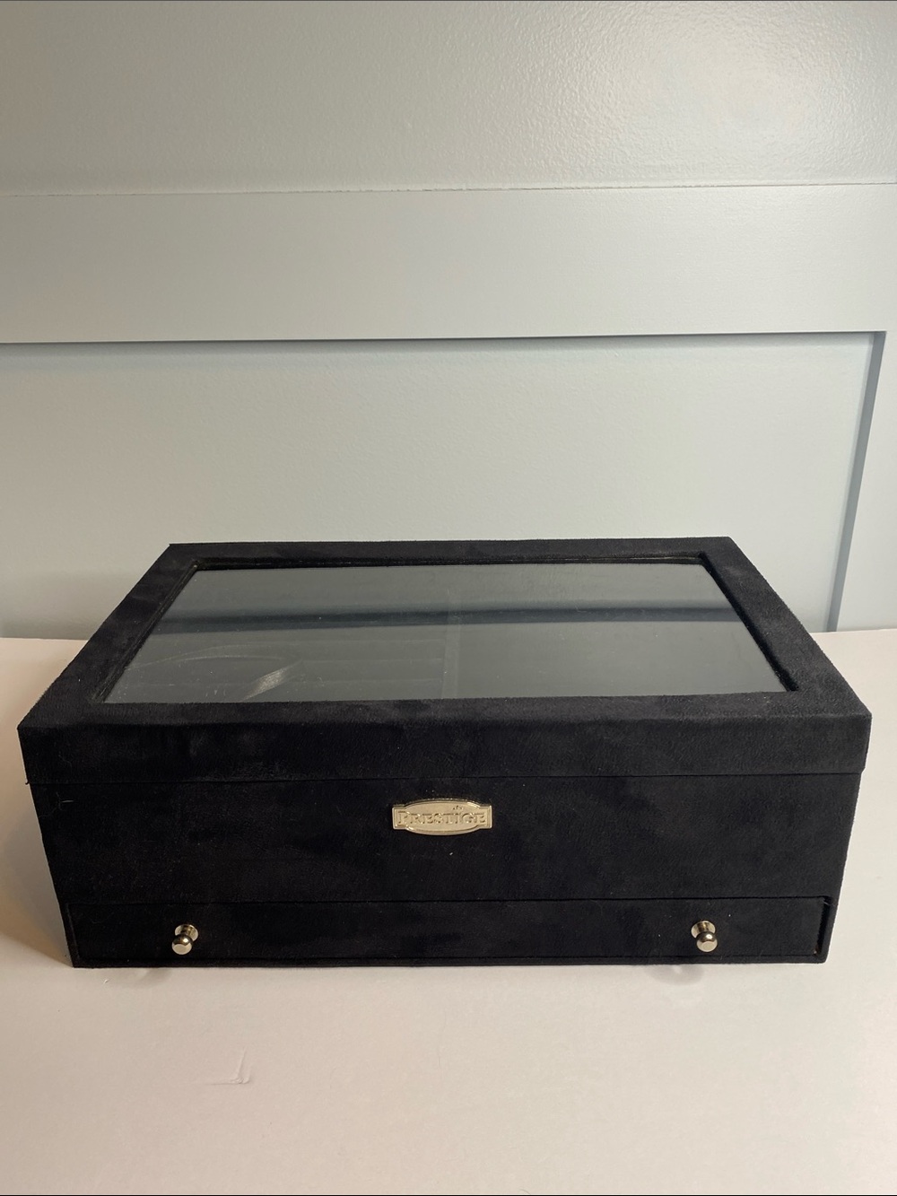 Prestige Black Jewelry Display Box with Clear Top